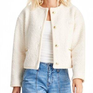 Future Collective Teddy Chain Jacket in Cream